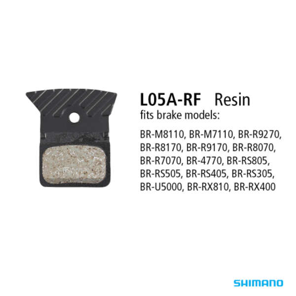 Shimano Disc Brake Pad with Fin- Resin L05A-RX 1 Pair