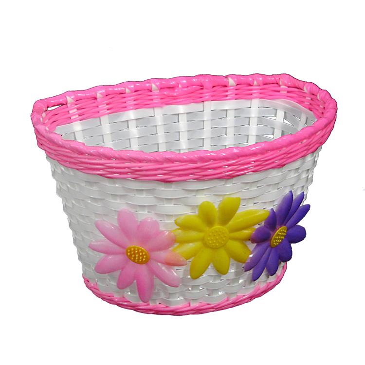 BASKET W/FLOWER PINK TRIM