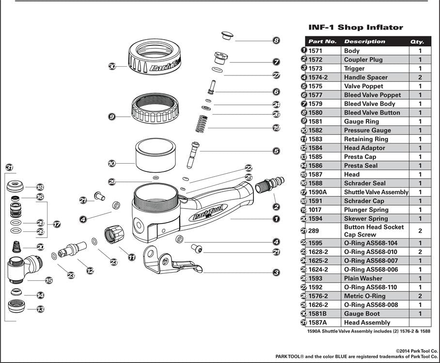 INF-1 Parts Diagram