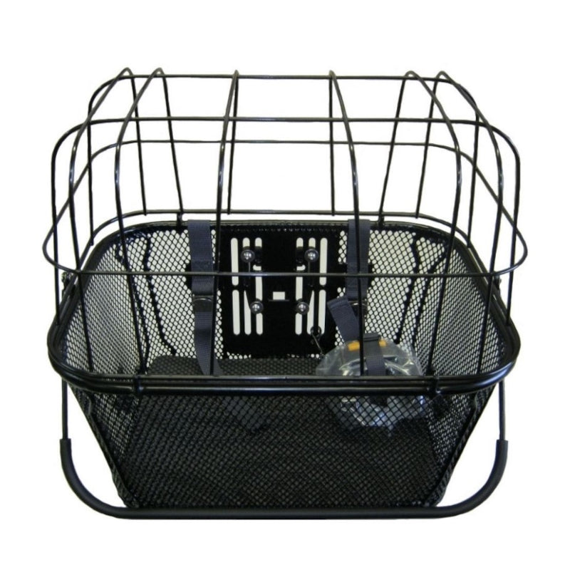 Quick Release Pet Basket with Cover - Front View